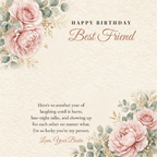 Message card: Birthday Love Knot Necklace for Best Friend