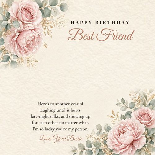 Message card: Birthday Love Knot Necklace for Best Friend