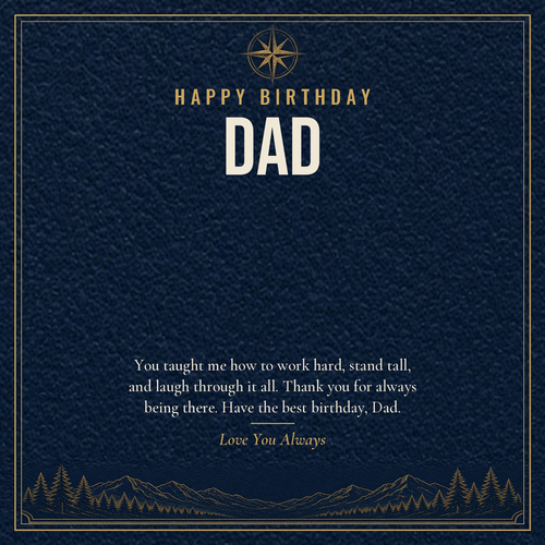 Message card: Birthday Love Knot Necklace for Dad