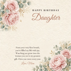 Message card: Birthday Love Knot Necklace for Daughter