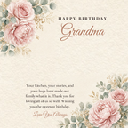 Message card: Birthday Love Knot Necklace for Grandma