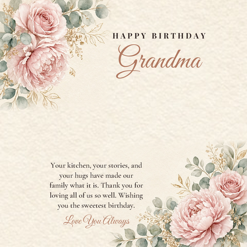 Message card: Birthday Love Knot Necklace for Grandma