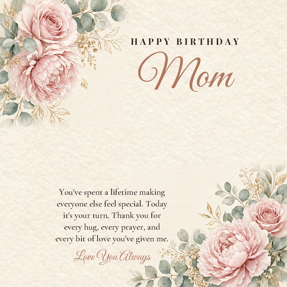 Message card: Birthday Love Knot Necklace for Mom