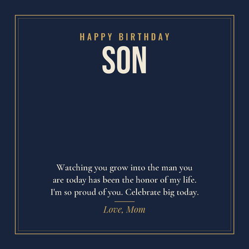 Message card: Birthday Love Knot Necklace for Son