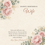 Message card: Birthday Love Knot Necklace for Wife