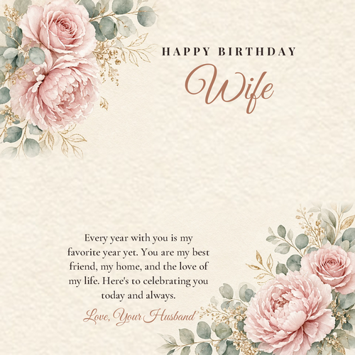 Message card: Birthday Love Knot Necklace for Wife
