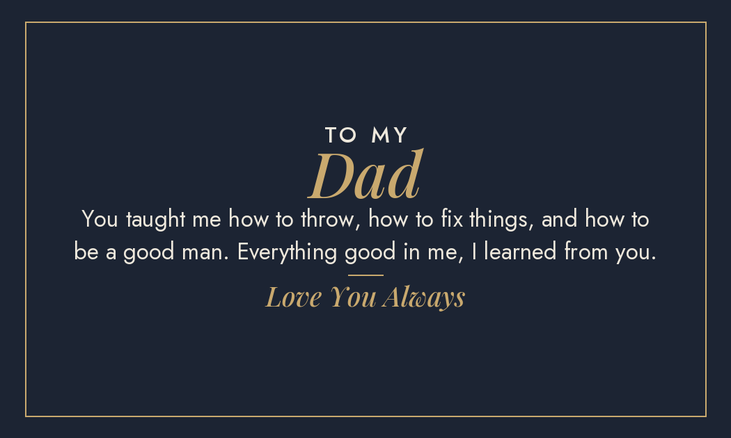 To My Dad, everything good in me message design for engraved metal wallet card