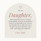 Message card: Breathing Interlocking - Daughter Birthday Necklace with Rose Box