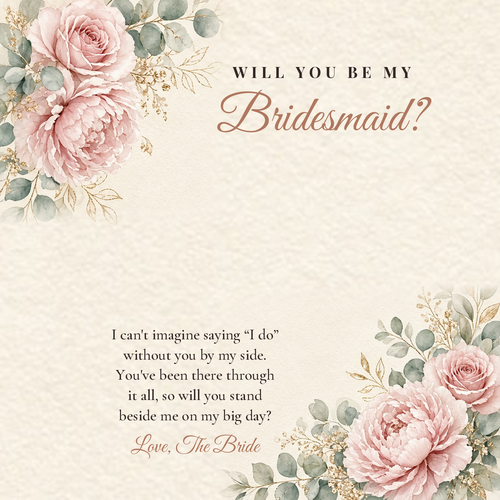 Message card: Bridesmaid Proposal Love Knot Necklace for Bridesmaid