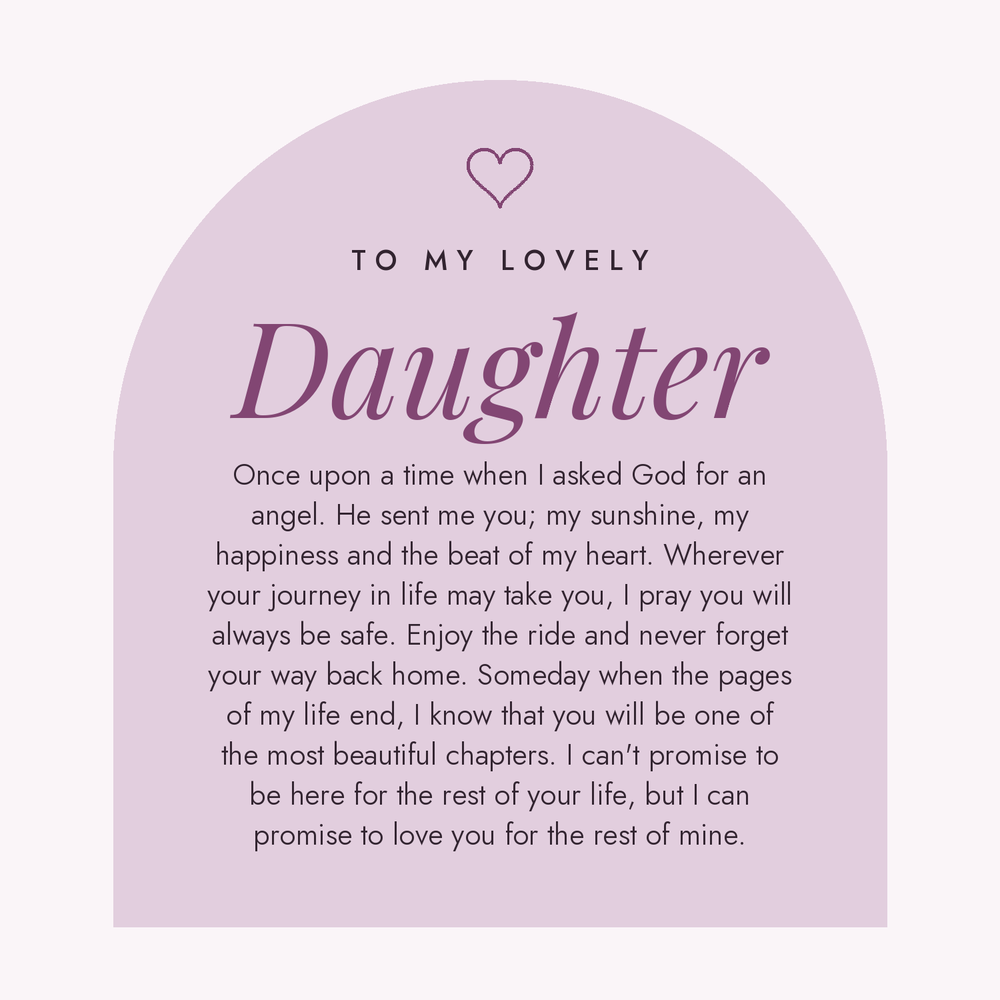 Message card: Chapters Cross - Daughter Birthday Necklace with Rose Box
