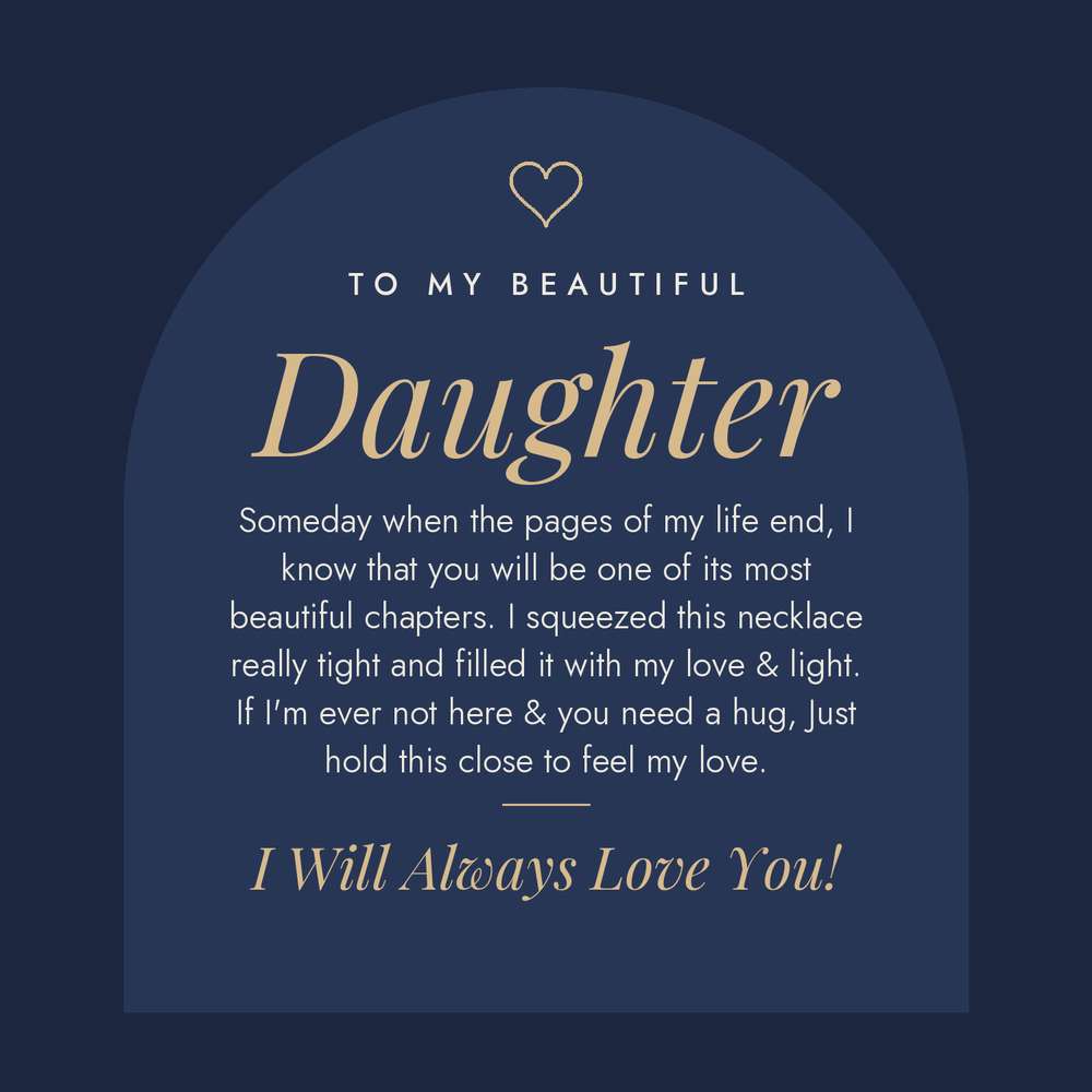 Message card: Chapters Squeezed Name - Daughter Birthday Necklace with Rose Box