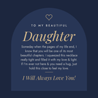 Message card: Chapters Squeezed Name - Daughter Birthday Necklace with Rose Box