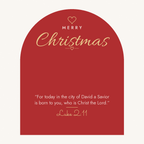 Message card: Christian Christmas Love Knot Necklace – Luke 2:11 – Modern Card