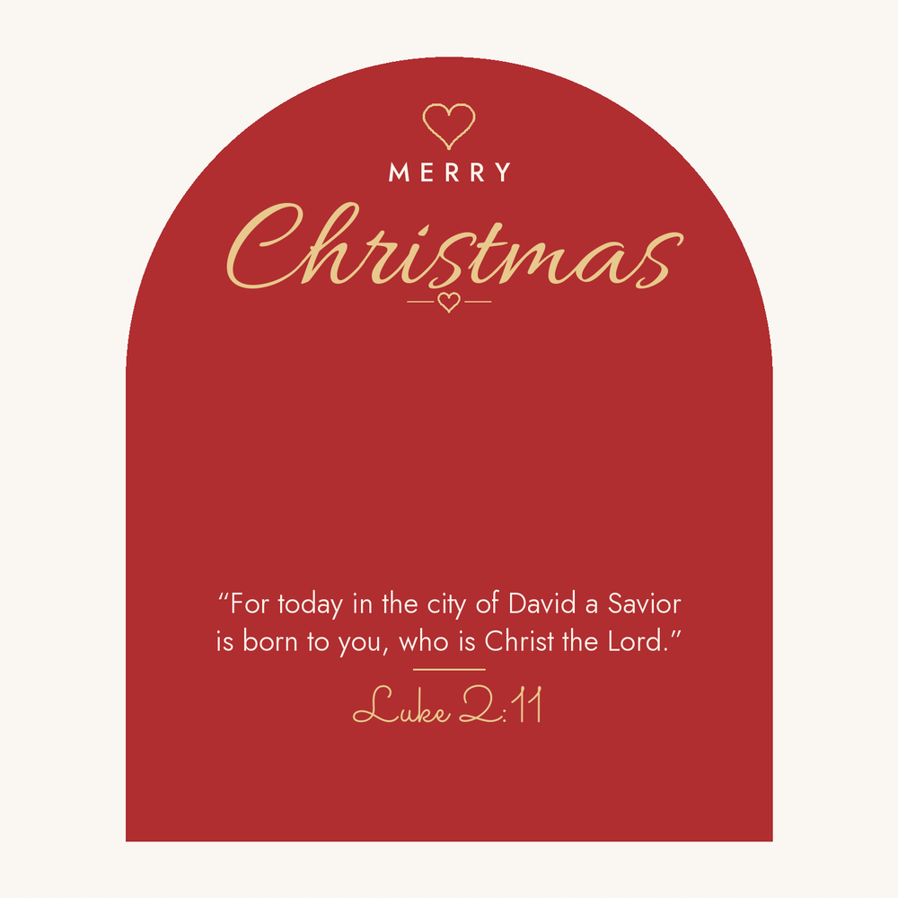 Message card: Christian Christmas Love Knot Necklace – Luke 2:11 – Modern Card