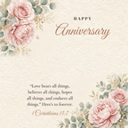 Message card: Christian Love Knot Necklace for Anniversary – 1 Corinthians 13:7
