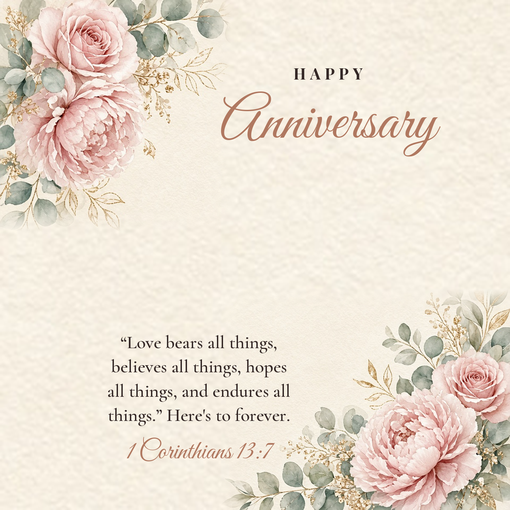 Message card: Christian Love Knot Necklace for Anniversary – 1 Corinthians 13:7