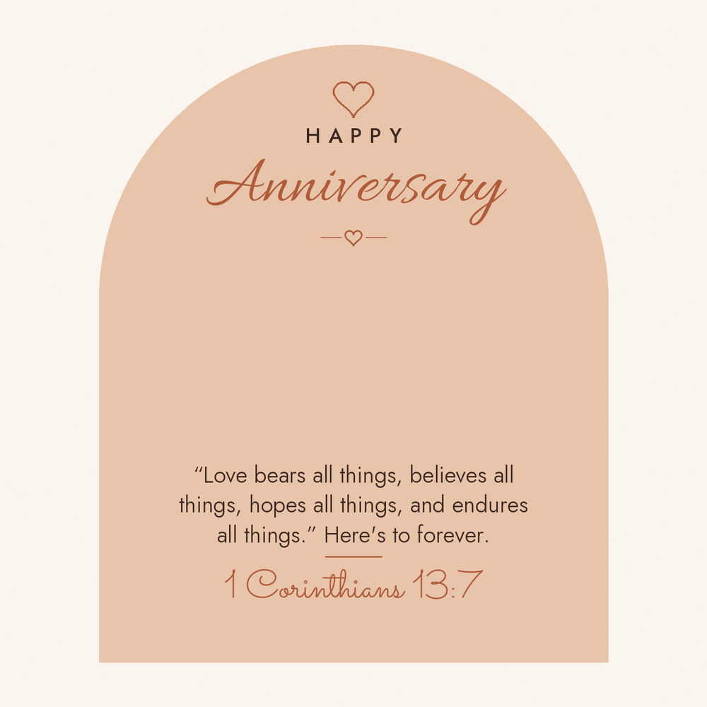 Message card: Christian Love Knot Necklace for Anniversary – 1 Corinthians 13 – Modern Card