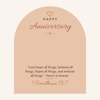 Message card: Christian Love Knot Necklace for Anniversary – 1 Corinthians 13 – Modern Card