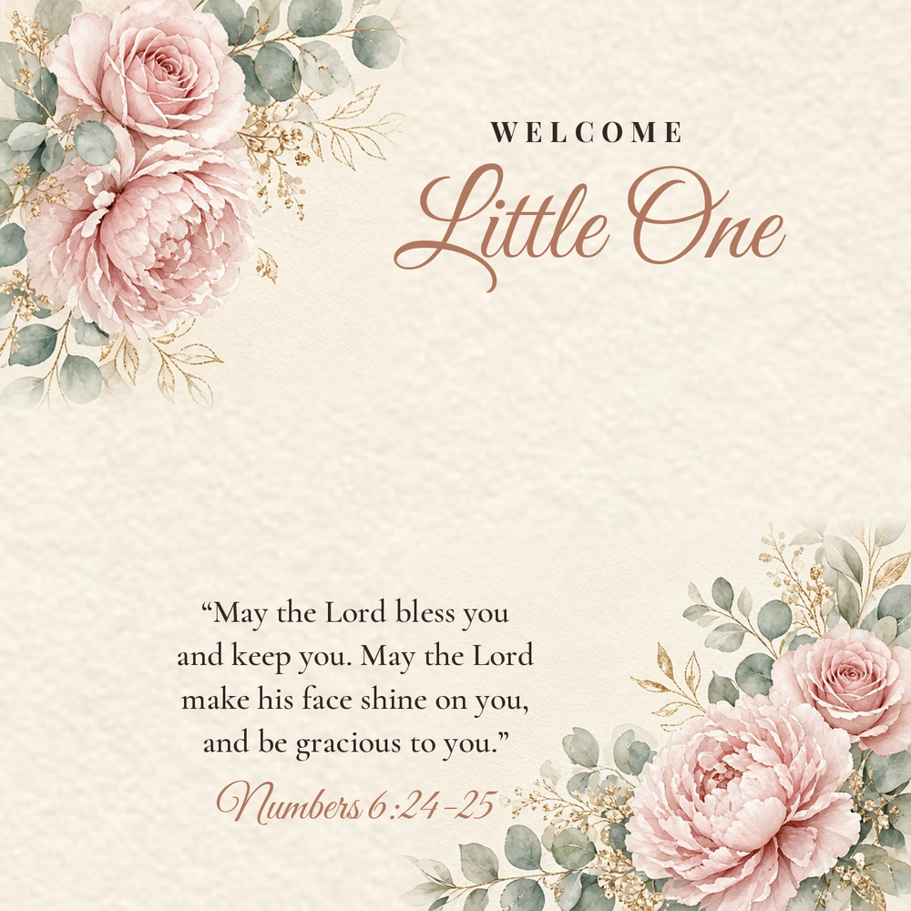 Message card: Christian Love Knot Necklace for Baby – Numbers 6:24-25