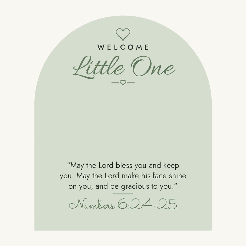 Message card: Christian Love Knot Necklace for Baby – Numbers 6:24-25 – Modern Card