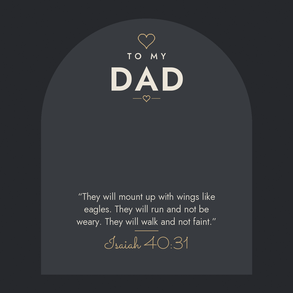 Message card: Christian Love Knot Necklace for Dad – Isaiah 40:31 – Modern Card