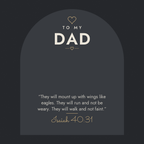 Message card: Christian Love Knot Necklace for Dad – Isaiah 40:31 – Modern Card