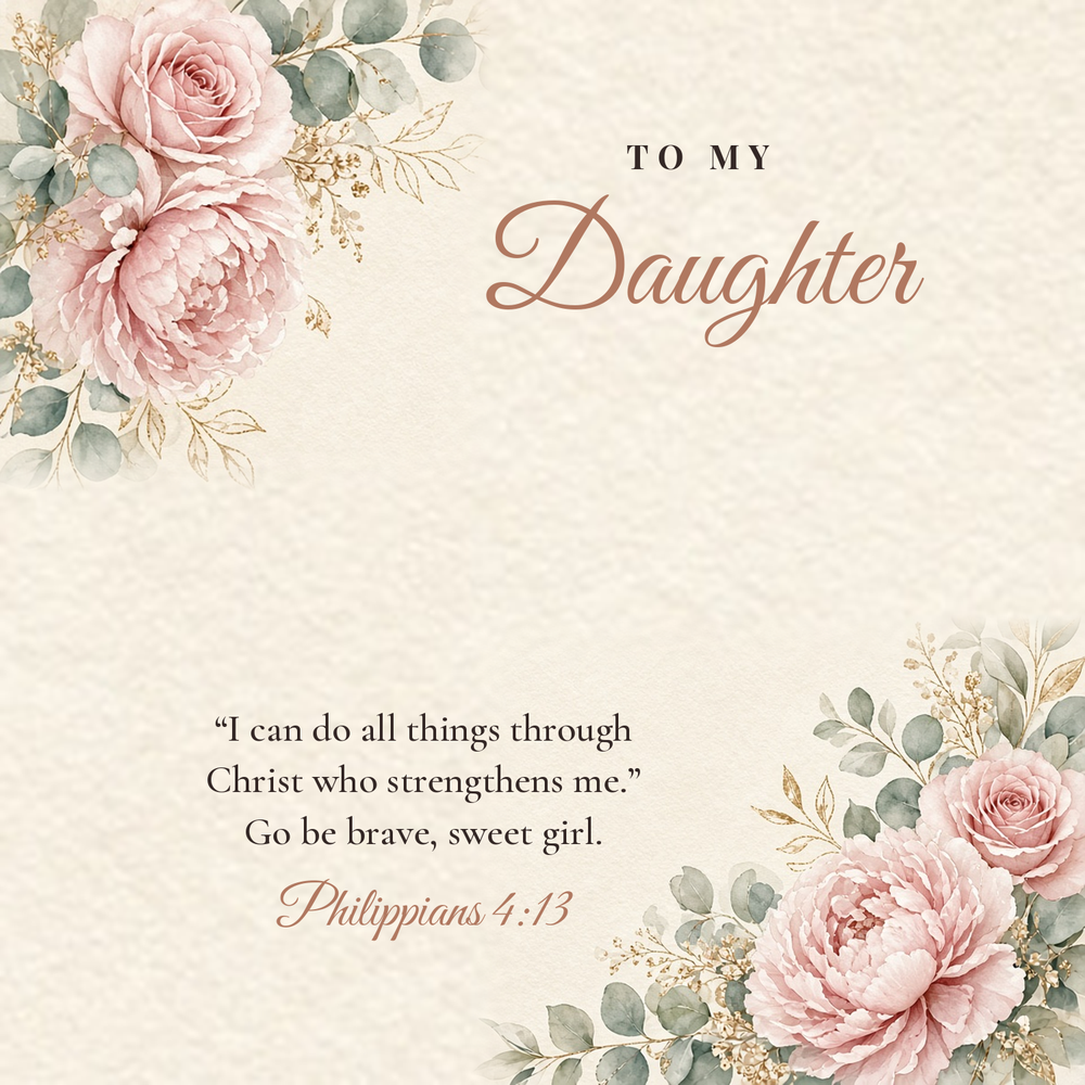 Message card: Christian Love Knot Necklace for Daughter – Philippians 4:13