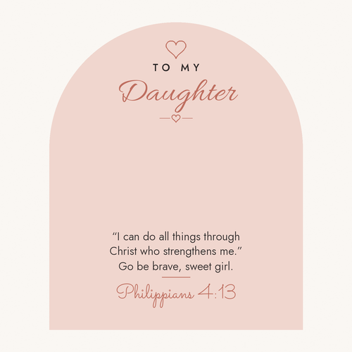 Message card: Christian Love Knot Necklace for Daughter – Philippians 4:13 – Modern Card