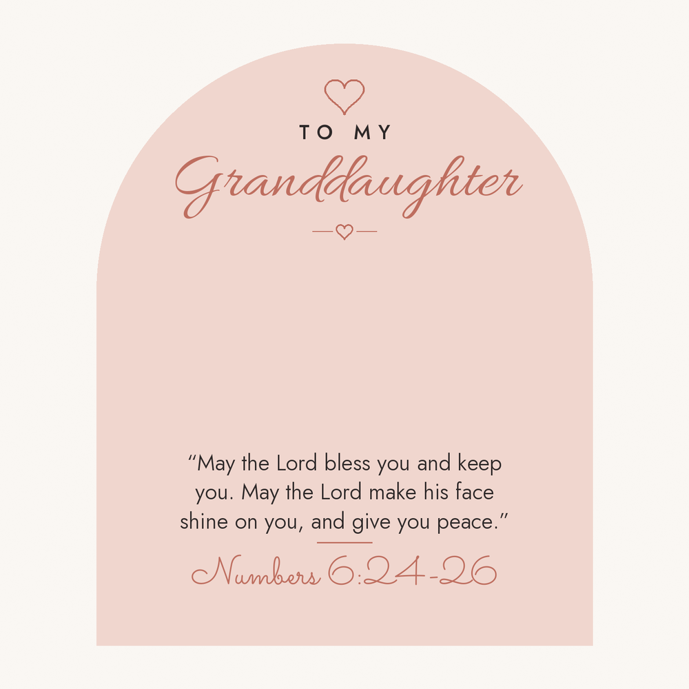 Message card: Christian Love Knot Necklace for Granddaughter – Numbers 6:24-26 – Modern Card