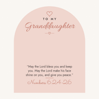 Message card: Christian Love Knot Necklace for Granddaughter – Numbers 6:24-26 – Modern Card