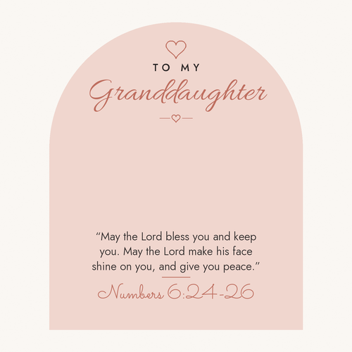 Message card: Christian Love Knot Necklace for Granddaughter – Numbers 6:24-26 – Modern Card