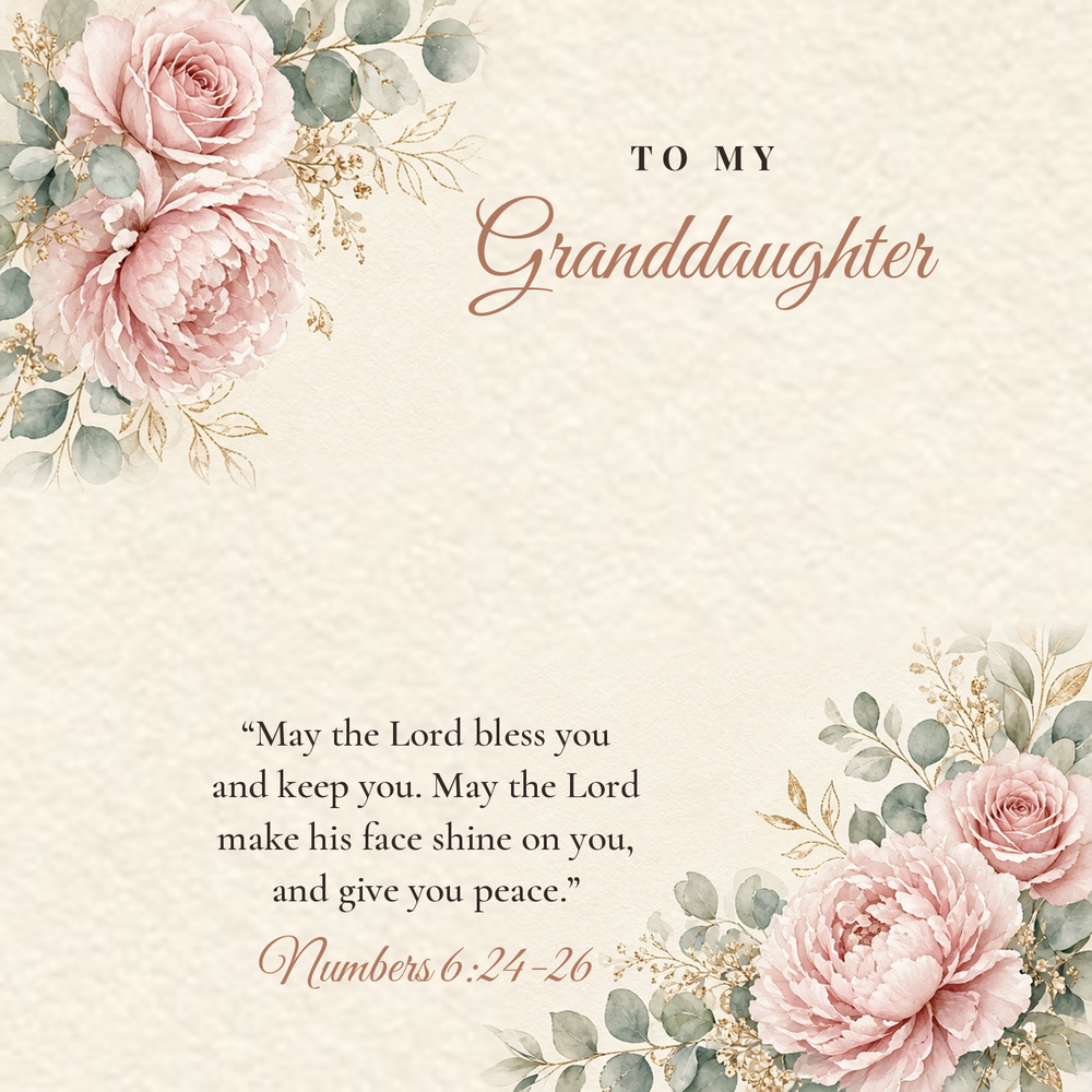 Message card: Christian Love Knot Necklace for Granddaughter – Numbers 6:24-26