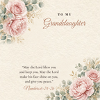 Message card: Christian Love Knot Necklace for Granddaughter – Numbers 6:24-26