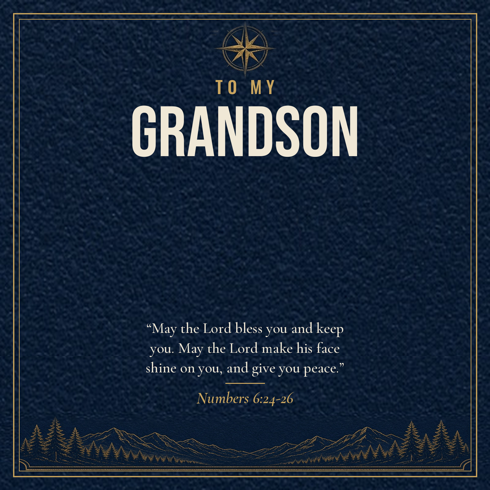 Message card: Christian Love Knot Necklace for Grandson – Numbers 6:24-26