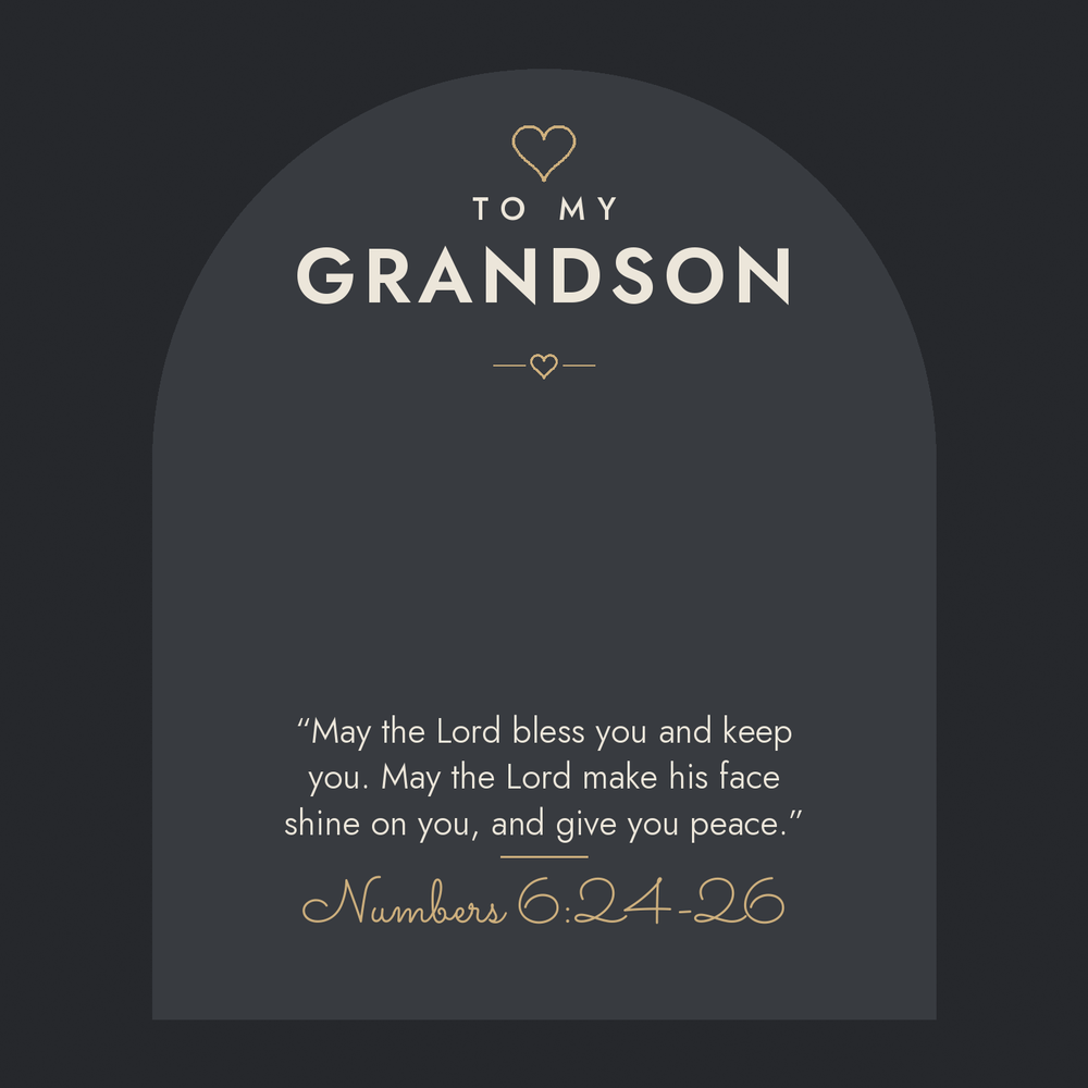 Message card: Christian Love Knot Necklace for Grandson – Numbers 6:24-26 – Modern Card