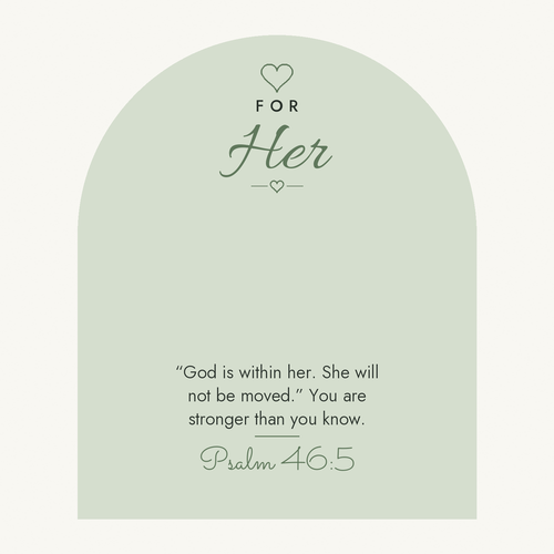 Message card: Christian Love Knot Necklace for Her – Psalm 46:5 – Modern Card