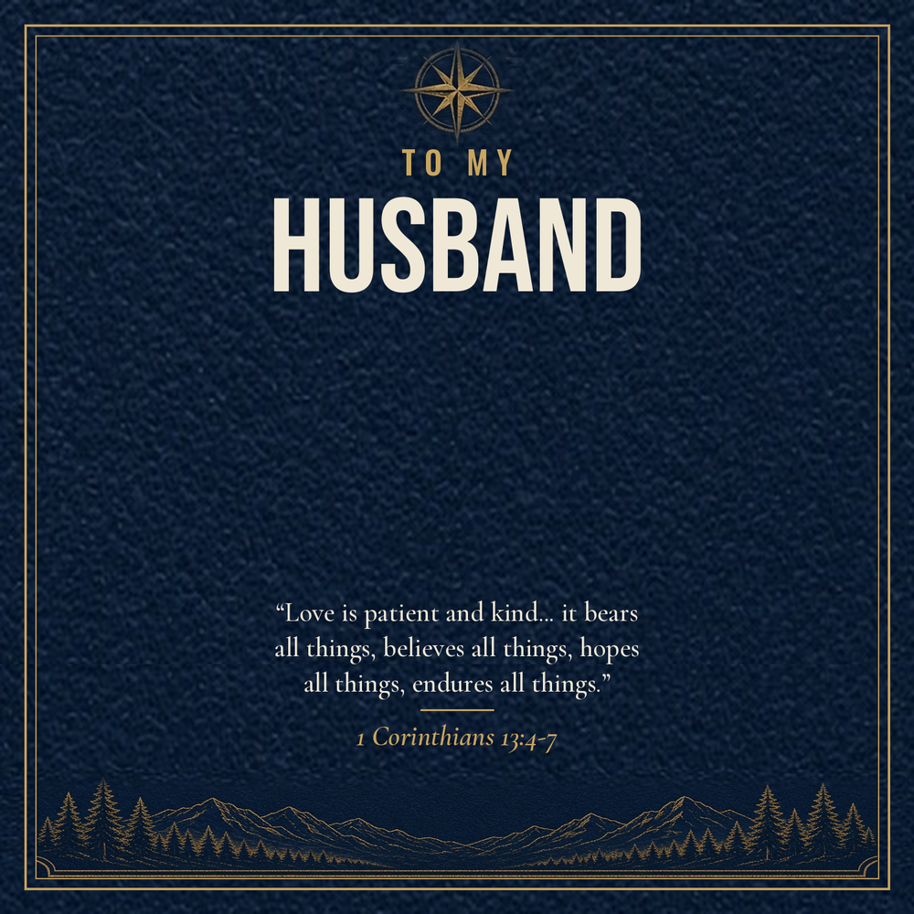 Message card: Christian Love Knot Necklace for Husband – 1 Corinthians 13:4-7