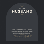 Message card: Christian Love Knot Necklace for Husband – 1 Corinthians 13 – Modern Card