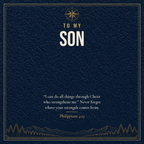 Message card: Christian Love Knot Necklace for Son – Philippians 4:13