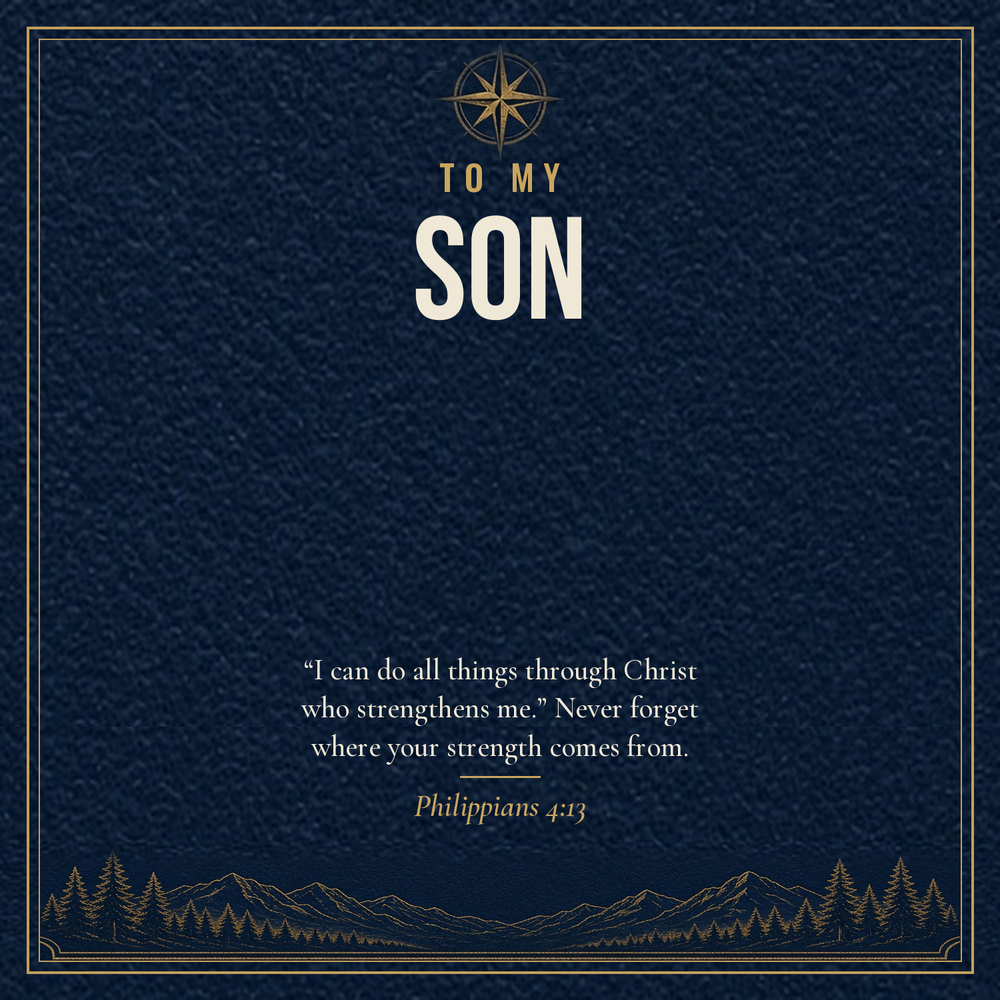 Message card: Christian Love Knot Necklace for Son – Philippians 4:13