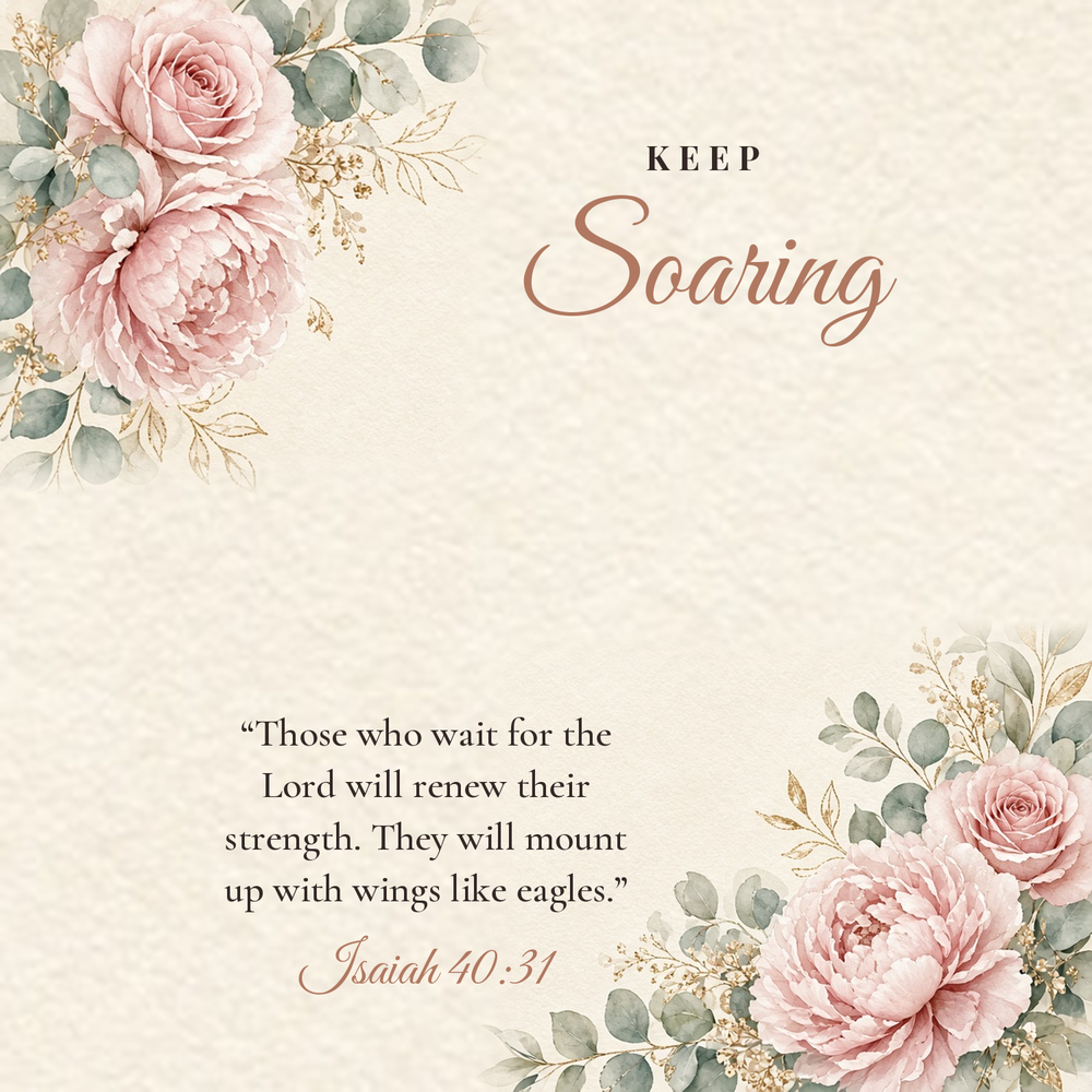 Message card: Christian Love Knot Necklace – Isaiah 40:31 Soar on Wings