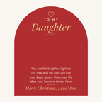 Message card: Christmas Love Knot Necklace for Daughter – The Brightest Light on Our Tree – Modern Card