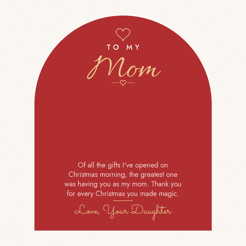 Message card: Christmas Love Knot Necklace for Mom from Daughter – The Greatest Gift – Modern Card