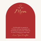 Message card: Christmas Love Knot Necklace for Mom from Daughter – The Greatest Gift – Modern Card