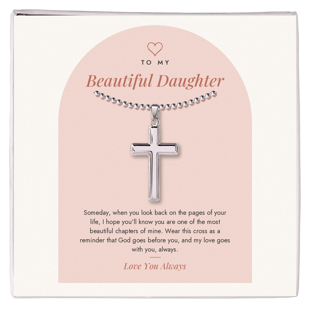 Cross necklace on To My Beautiful Daughter message card
