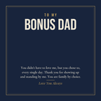 To My Bonus Dad message card for Cuban link chain