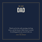 To My Dad message card for Cuban link chain