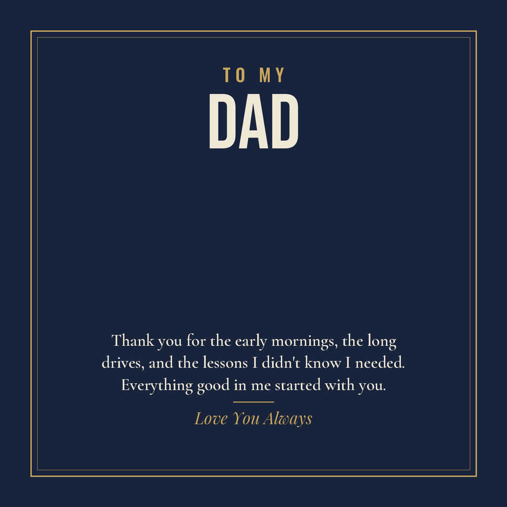 To My Dad message card for Cuban link chain