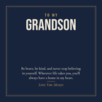 To My Grandson message card for Cuban link chain