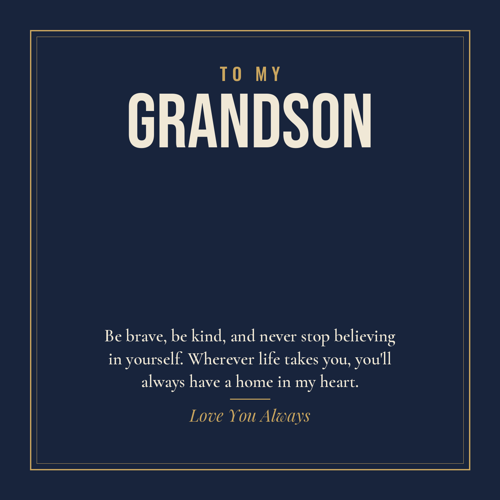 To My Grandson message card for Cuban link chain